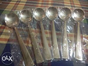 Stainless steel soup spoons Unused (sealed) have