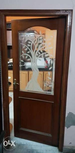 Teak wood (sagwaan) door with mirror
