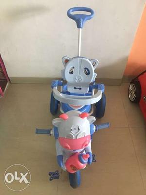 Toddler's Blue And Grey Push Trike