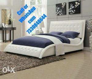 Tufted White And Black Bed Set