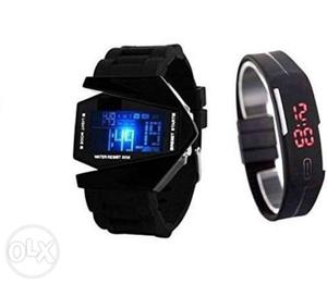 Two Black Fitness Trackers Watch