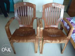 Two NEW Brown CELLO Fiber Chairs.