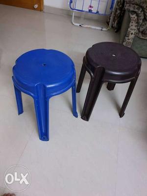 Two plastic stools in excellent condition