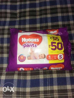 White And Purple Huggies Wonder Pants Diaper Pack