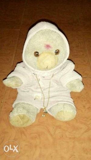 White Bear Plush Toy And Gold-colored Necklace