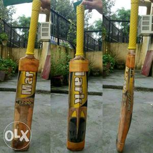 Yellow And Brown Mark Cricket Bat Collage