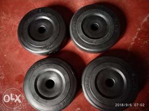 10kg Four Black And Gray Weight Plates