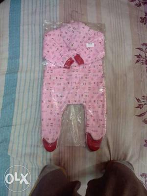 Baby's Pink And Red Footie Pajama Pack