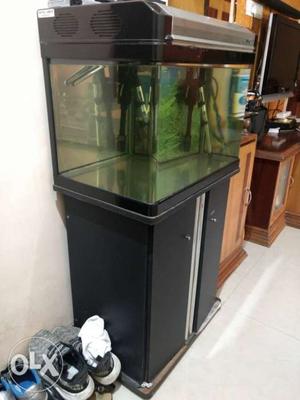 Boyu fish tank with base, light, inbuilt filter,