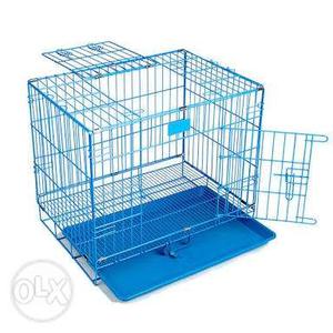 Foldable Dog cage with easy cleaning potty tray