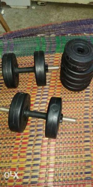 New one 22 kg thumbls set with plats 3 kg 2 kg