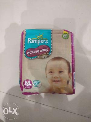 Pampers active baby diapers. medium size 6to11