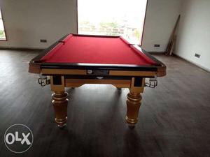 Red And Brown Pool Table