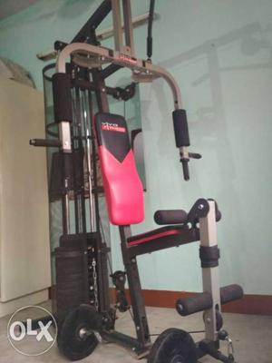 Red, Gray, And Black Gym Equipment