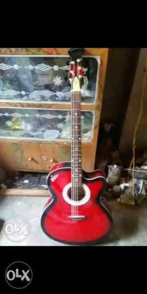 Sell pack Red And Black Acoustic Guitar 1 year warranty