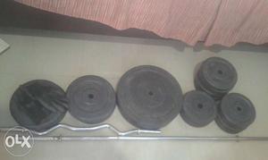 Two Black And Gray Weight Plates