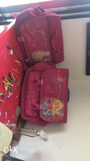 Two Toddler's Red Barbie Two-way Handbags