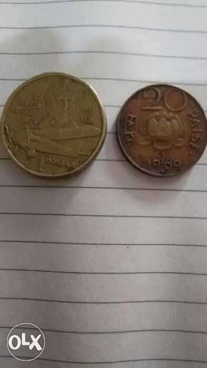 Very old one dollar Austerllia coin and twenty