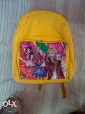 Yellow And Pink Floral Backpack