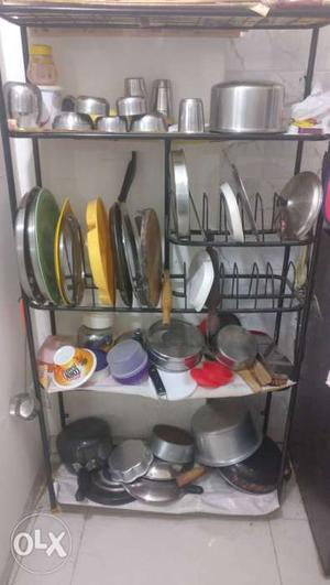 Big utensils stand with side hooks in a good