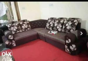 Black And Gray Floral Sectional Sofa new brand call me.
