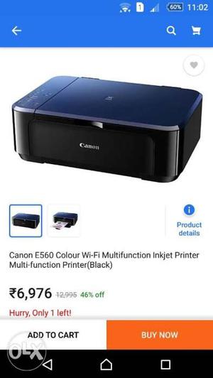 Black Canon E560 Colour Wi-fi Multifunction InkJet Printer