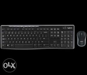 Black Logitech Computer Keyboard and mouse