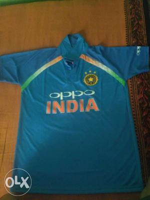 Blue Oppo India-printed Polo Shirt