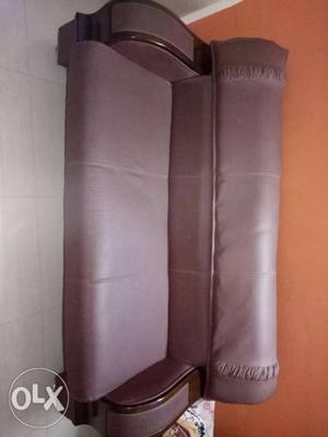 Brown leatherite )seater sofa set
