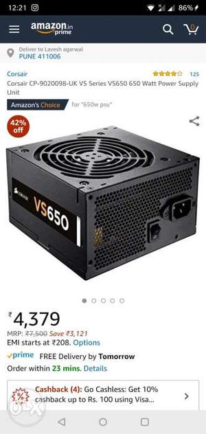 Corsair VS650w psu, 3months used with 3years
