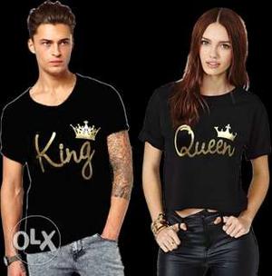 Couple Black King And Queen Shirts