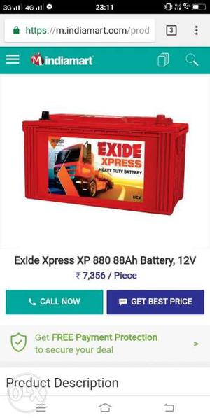 Exide brand new battery XPAH)Battery Fixed