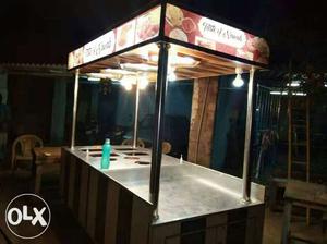 Gray Stainless Steel Food Stall