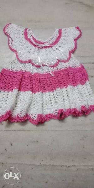 Handmade layes Frock for 1year old girl child. In