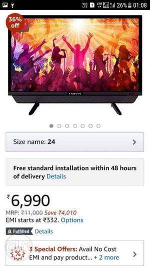 New 24 inch fully HD LED Tv with 2 years Replacement
