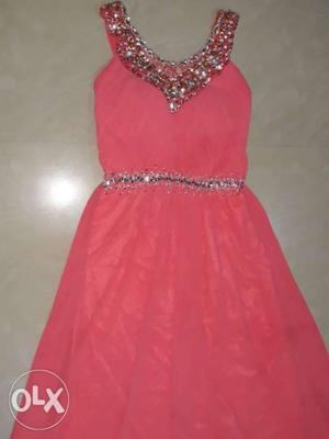 New, amazing Peach Colour Evening Gown