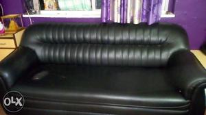 Semi black leather sofa