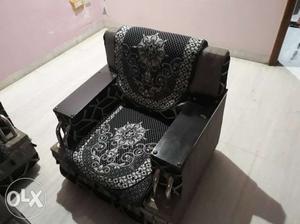 Sofa with central table.Used by small family.Good