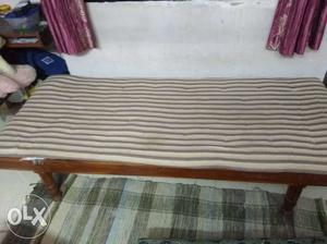 Solid wooden bed with mattress. Excellent