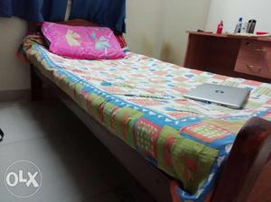Teak Wood Single bed in good condition. Size: