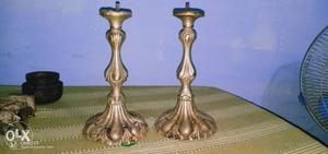 Two Brown Candle Holders