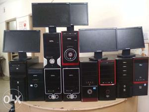 Used full set computer sale core2duo with 17inch lcd monitor