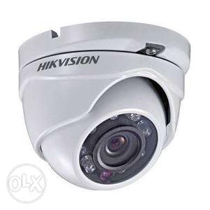 White Hikvision Dome Surveillance Camera