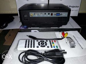 White LED Projector With White Remote