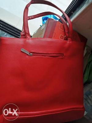 Women's Red Leather Bag