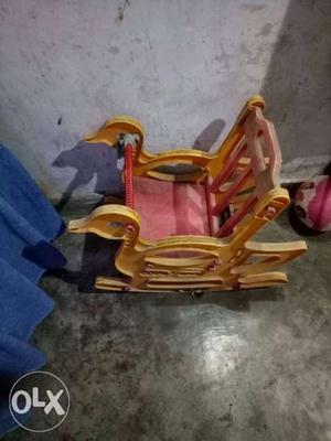 Yellow Plastic Framed Rocking Chair