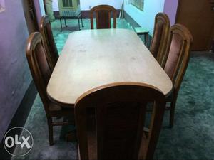 6 seater TEAK Wooden Dining Table Set