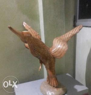 Brown Bird Wooden Figurine