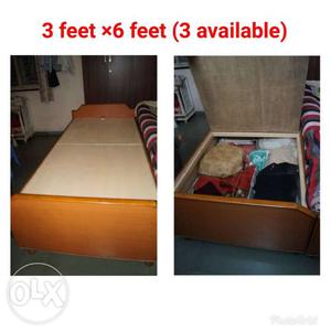 Brown Wooden Bed (Box type) (rs per bed)