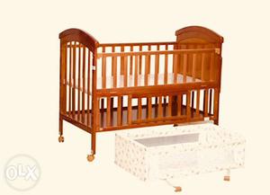 MeeMee Teakwood baby Cot with separate cradle.